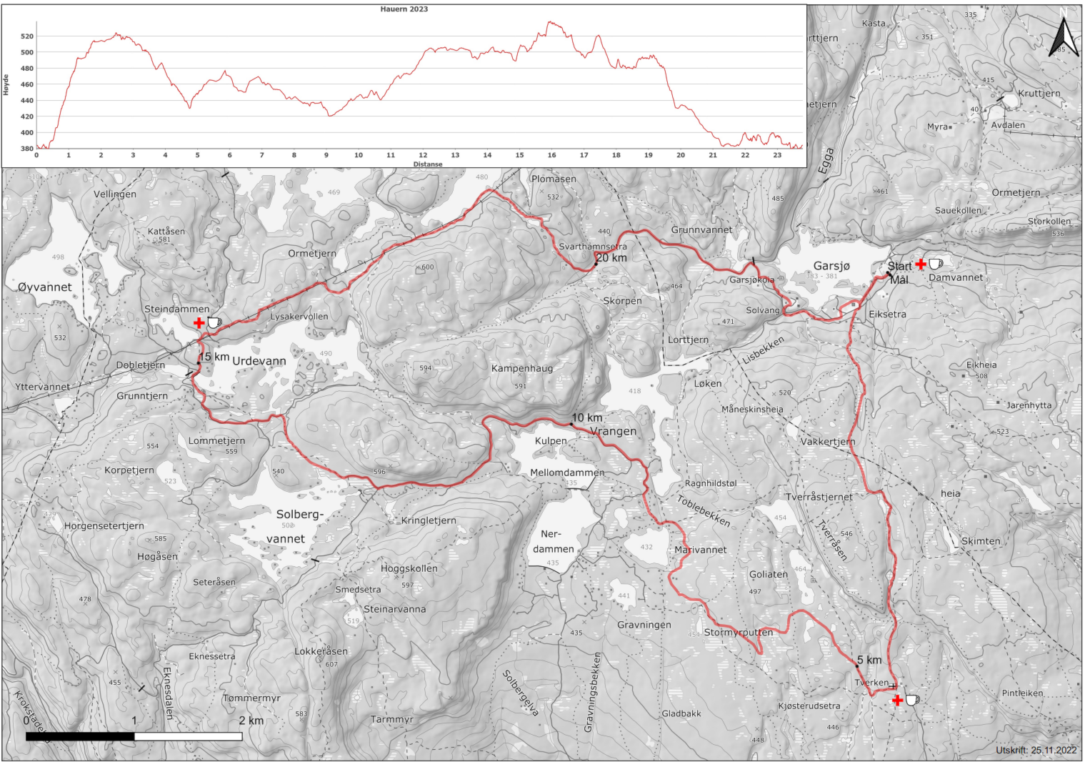 Løypekart Hauern 2023